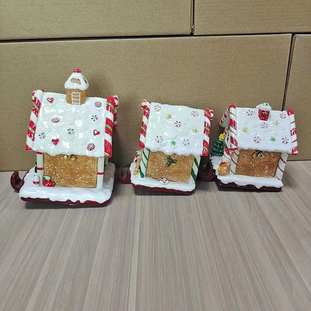 Christmas Stocking Hangers Christmas Gingerbread House Stocking Holder Resin Party Decoration Holiday Hook Decor For Bedroom