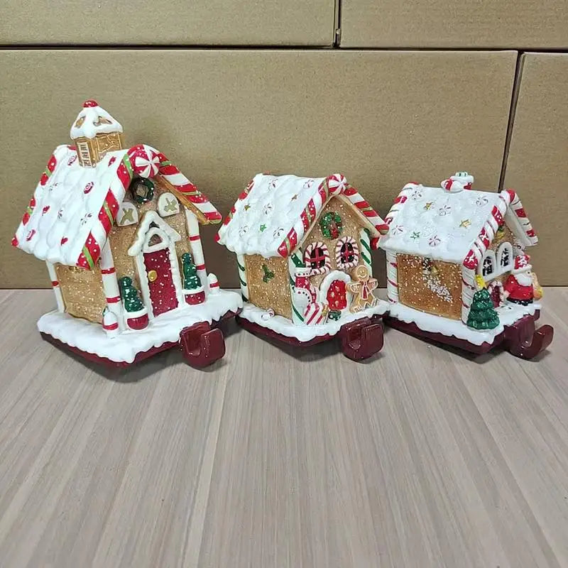 Christmas Stocking Hangers Christmas Gingerbread House Stocking Holder Resin Party Decoration Holiday Hook Decor For Bedroom