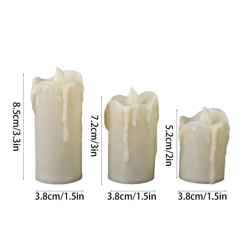 Candles Flameless Bedside Light For Bedroom Set Of 3 Realistic LED Candles Battery Operated Candles For Wedding Decorations